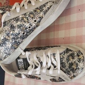 Golden goose leopard glitter superstar